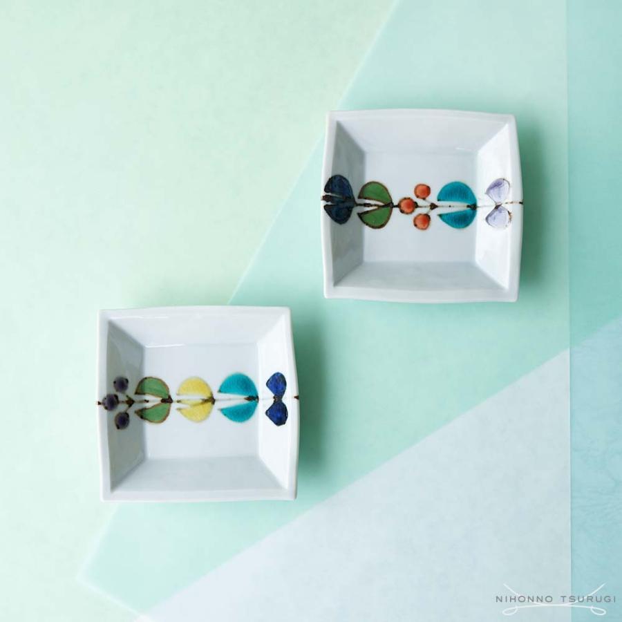 徳永遊心窯 色絵花繋ぎ 正角小皿 高台無細リム : 輸入ブランド洋食器