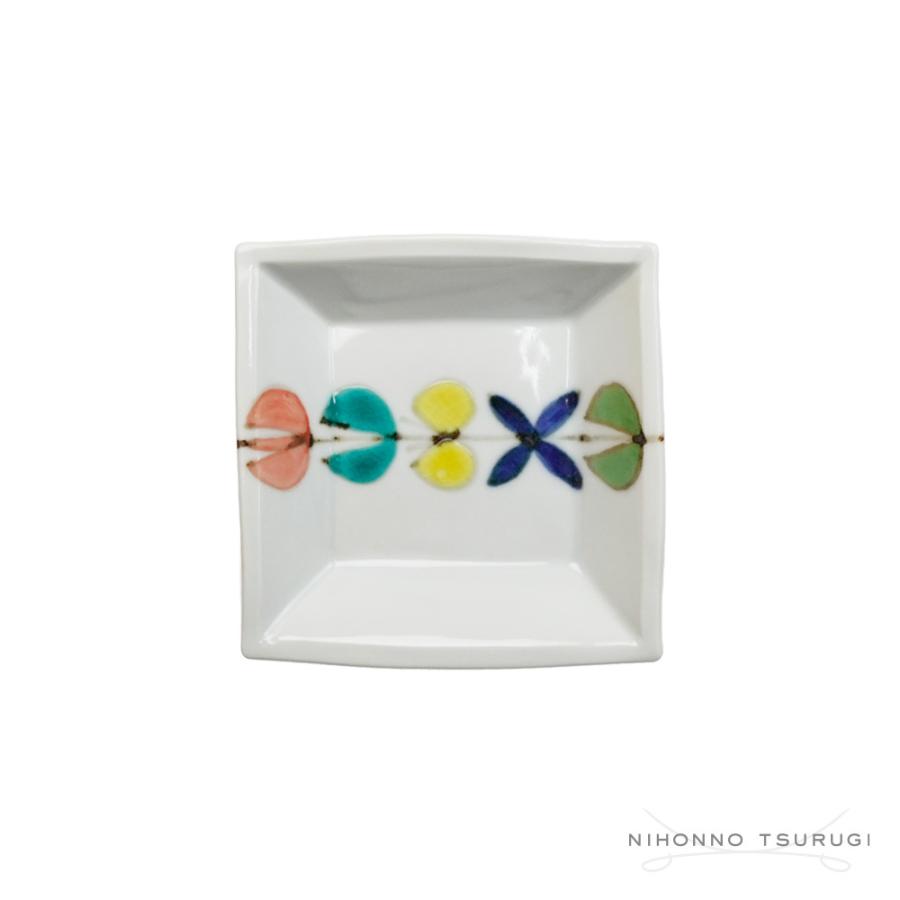 徳永遊心窯 色絵花繋ぎ 正角小皿 高台無細リム : 輸入ブランド洋食器