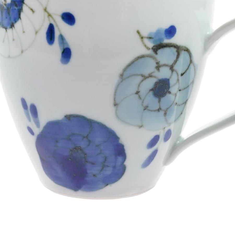 九谷焼 九谷青窯 高原真由美 呉須鉄枝花重ね マグ 爆買 : 輸入ブランド