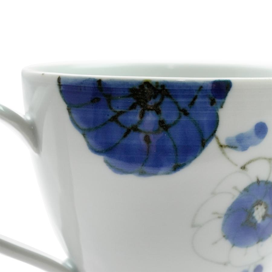 九谷青窯 九谷焼 九谷青窯 高原真由美 呉須鉄枝花重ね マグ 爆買 : 輸入ブランド