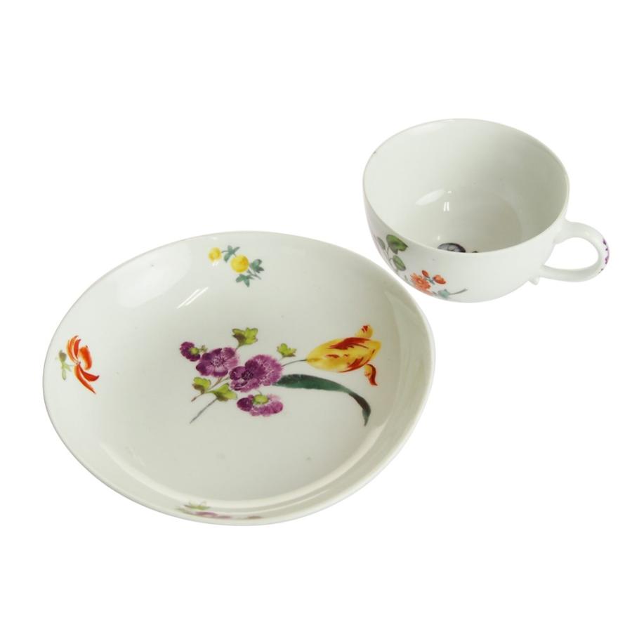 割引購入 古マイセン ヘロルト画 港湾風景図 旧画法花絵付 ターコイズ