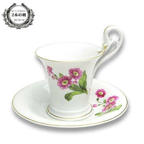 並行輸入品 マイセン アンティーク 花模様 ハイハンドルカップ＆ソーサー No.116 【19世紀後半の製造】