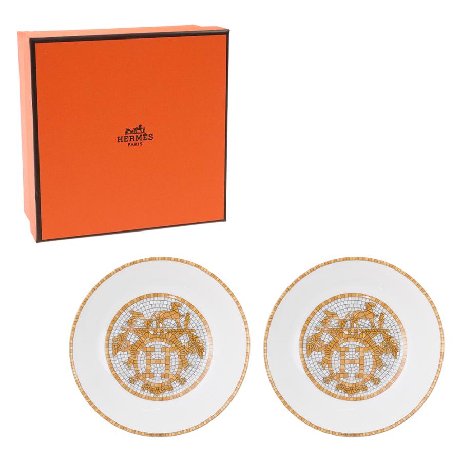 HERMES モザイク/醤油皿　宝石置　美品　正規　1枚　10cm エルメス 皿 HERMES（エルメス） 並行輸入品 モザイク 24 ソイディッシュ 10cm ペア