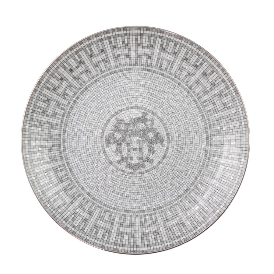 HERMES エルメス モザイク 24 プラチナ プレート 21cm ペア