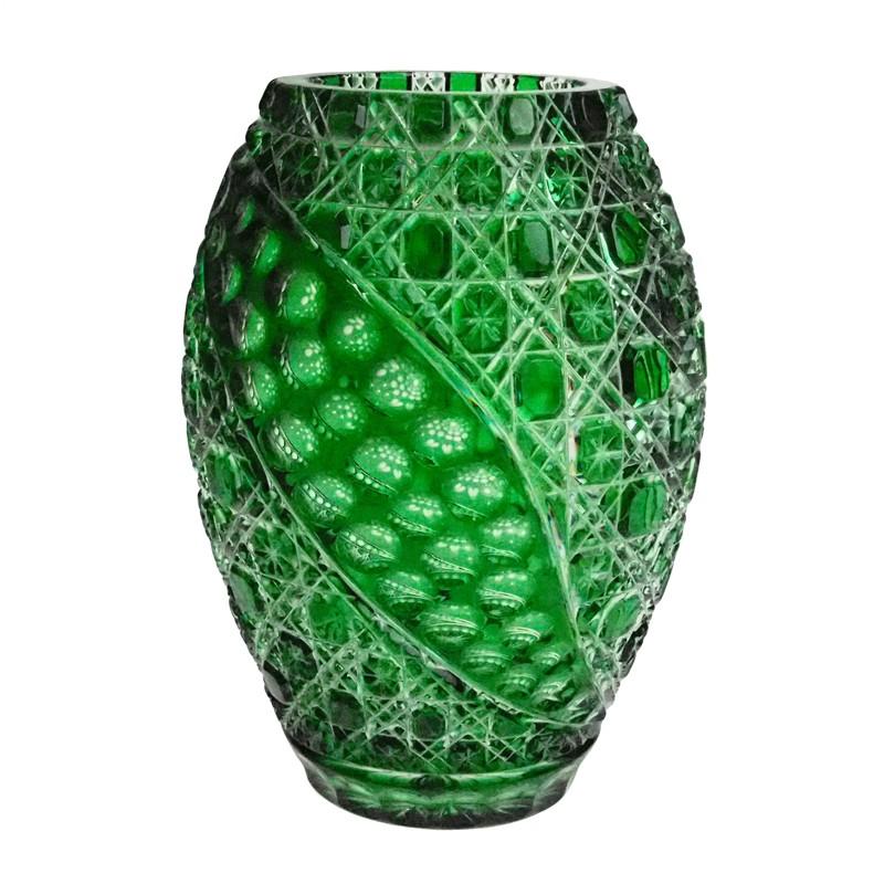 マイセンクリスタル マジックフラワー ベース 26cm グリーン 2283