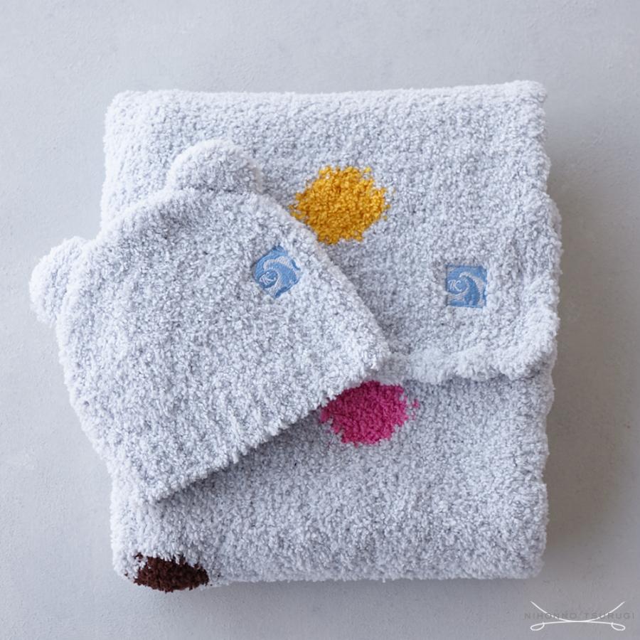 カシウエア ベビーブランケット ポルカドット&クマキャップ ベビー