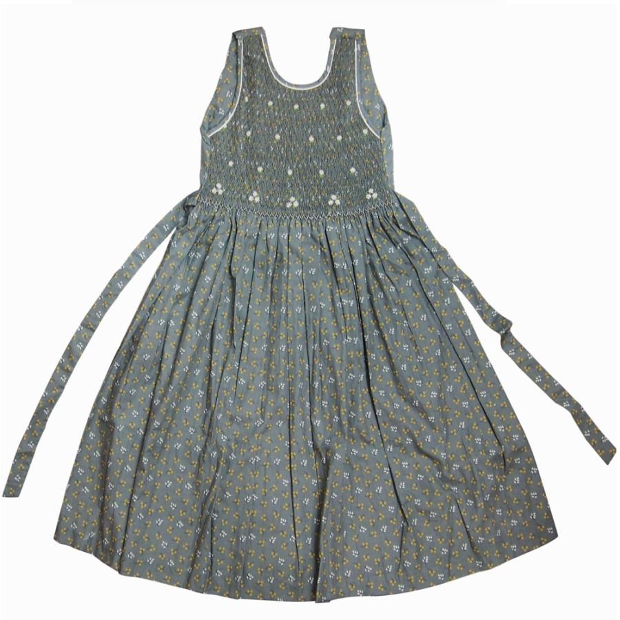 エコベベ パリ スモッキング刺繍 ワンピース ノースリーブグレー No 70 Size 12 Thpnu Epnu Ee