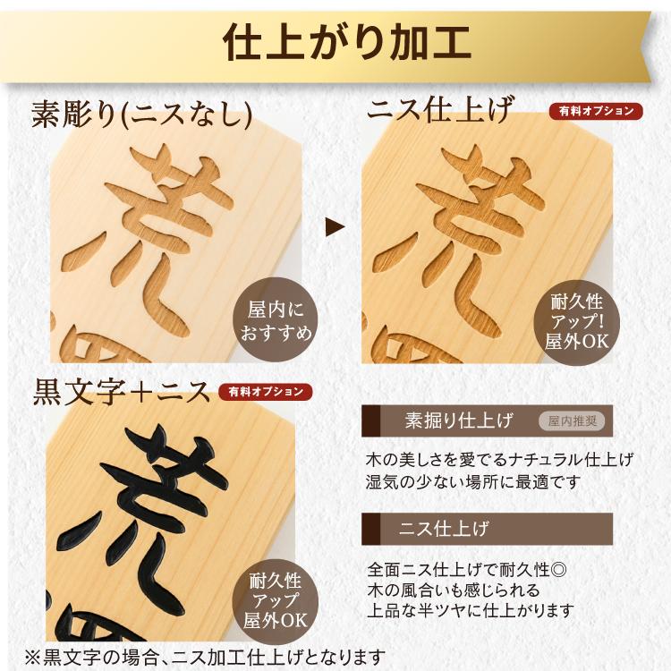 銘木 木製 ひのき 表札 長方形 選べる木材 さくら 檜 えんじゅ 一位