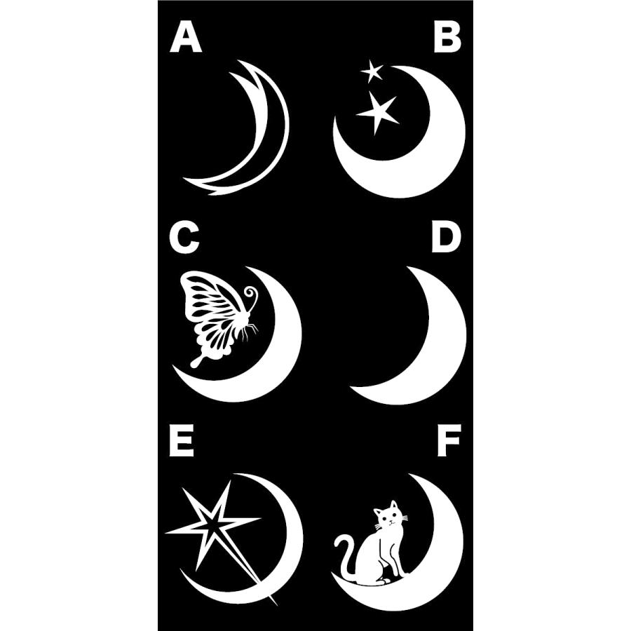 ステッカー 天体ロゴステッカー 月デザインステッカー カラー10種類 デザイン6種 ドレスアップ 118 推奨 車 メール便送料無料 傷隠し バイク 防水