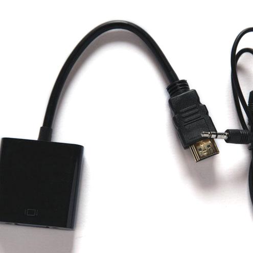 VGA HDMI 変換 ケーブル VGA D-Sub (15ピン） VGA ディスプレイケーブル（0.1m）ブラック ステレオ版｜nihonsen｜03