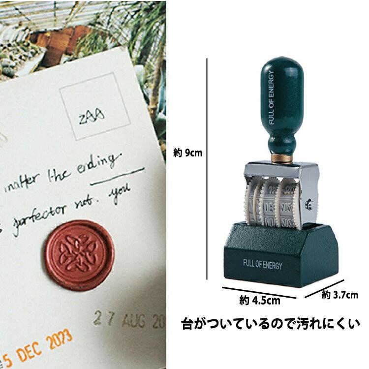 回転印 日付印 レトロ 木製の可愛い回転スタンプ アウトレット 手帳や
