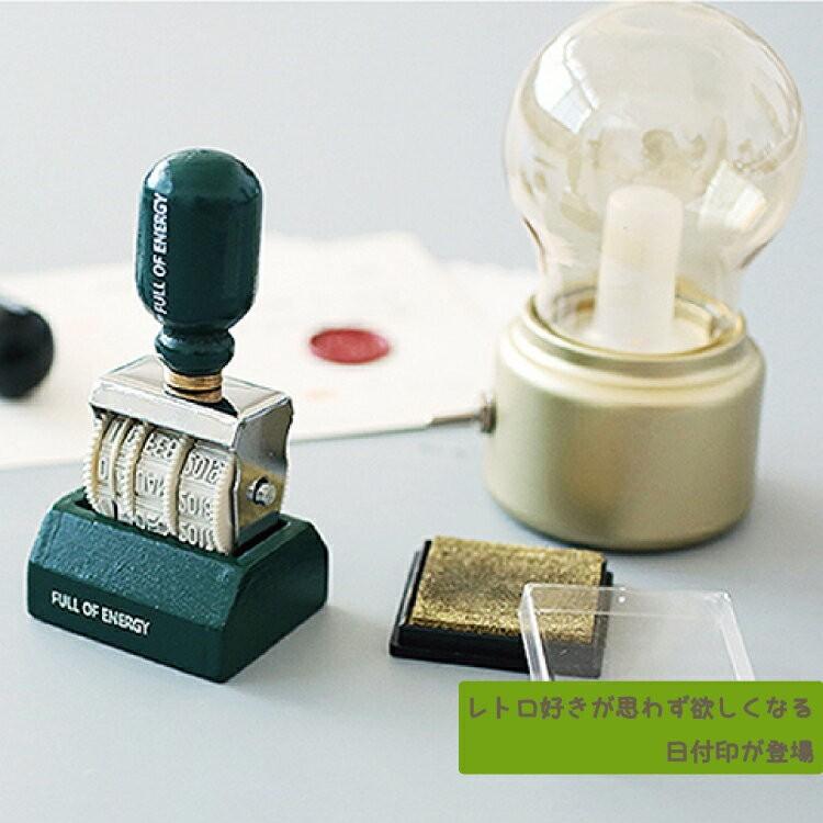 回転印 日付印 レトロ 木製の可愛い回転スタンプ アウトレット 手帳や
