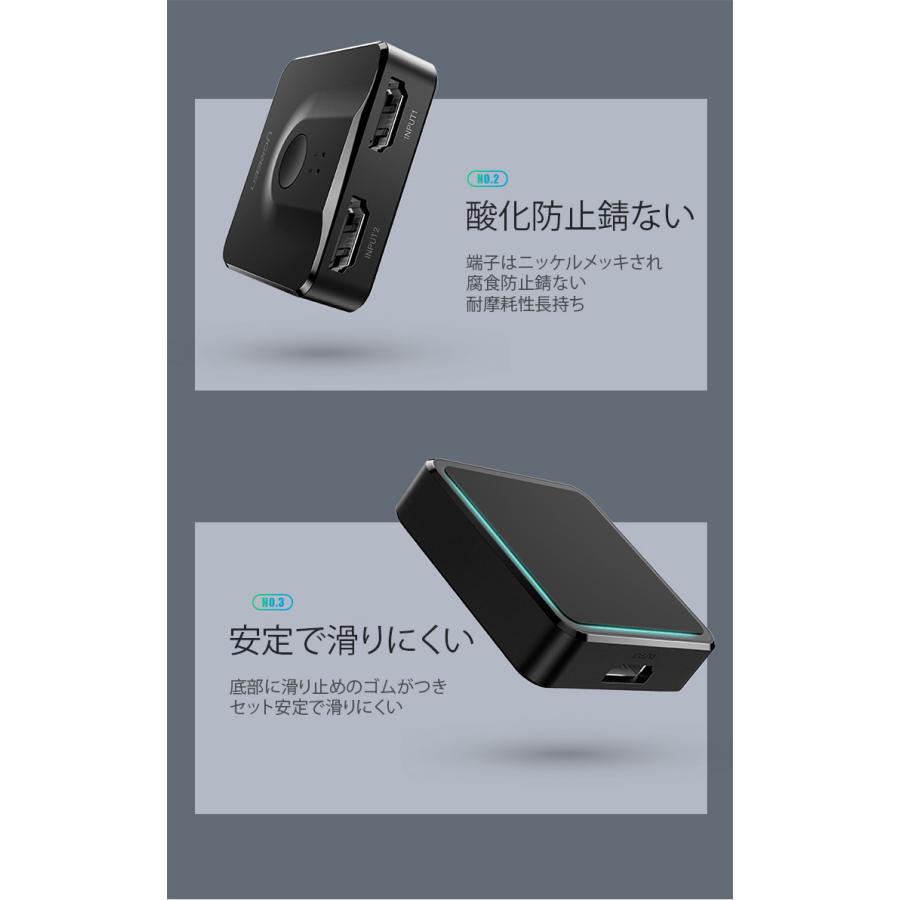 HDMIスプリッター 分配器 1入力2出力・2入力1出力の両方対応 HDMI分配