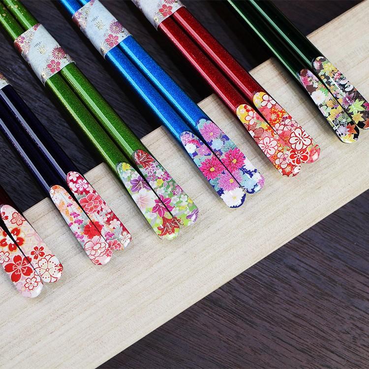 ギフト 桐箱付き家族箸セット メール便送料無料 名入れ 箱付 3膳 4膳 天宝花友禅 選べるカラー 名入れ無料 サンライフ x3 ニホンセン 通販 Yahoo ショッピング