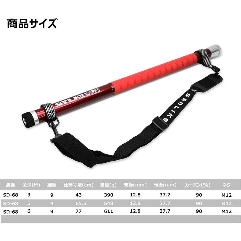 サンライク(SANLIKE) タモ網 ランディングネット たも網 2色 3m/5m/6m たもあみ 伸縮 ９段階 玉網 ラバーネット 釣り SANLIKE タモ網 ランディングネット たも網 2色 3m/5m/6m たもあみ 伸縮 ９段階 玉網 ラバーネット 釣り