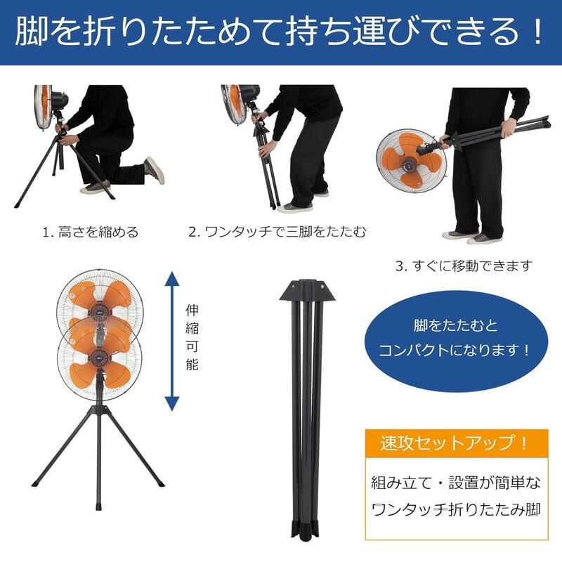 KODEN 大型 工業扇 三脚型 扇風機 43.5cm 羽根 樹脂 サーキュレーター 