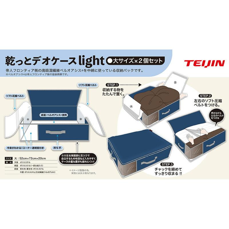 TEIJIN（テイジン） 乾っとデオケース ライト 小2個組 ネイビー