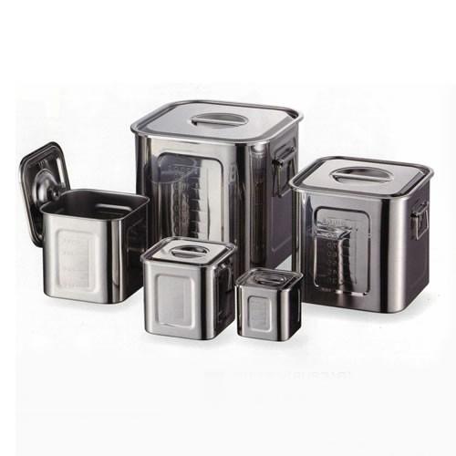 18-8ステンレス目盛付角キッチンポット27cm（手付） 27cm(手付) 21-0