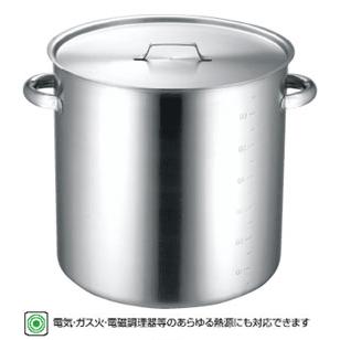 仔犬印 IH対応19-0ステンレス寸胴鍋目盛付 蓋付33cm 本間製作所 82033