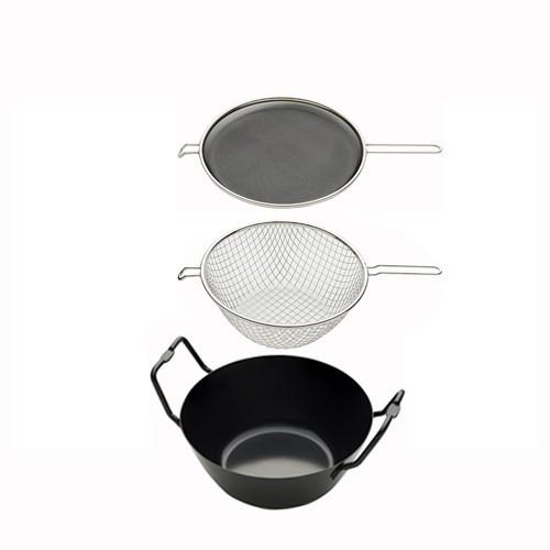 和平ﾌﾚｲｽﾞ / 鍋/サイズ:22cm/LB-098 和平フレイズ ラバーゼ 鉄揚げ鍋22cmセット LB-098 : 新潟キッチン