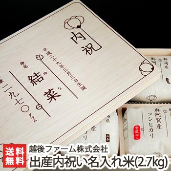 新潟 奥阿賀産コシヒカリ 出産内祝い名入りギフト 木箱 風呂敷入り 300g 2合 9袋入 お名前 ふりがな 体重 生年月日 和暦 を記入 送料無料 0094 003 02 新潟直送計画 通販 Yahoo ショッピング