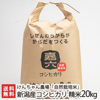 【令和5年度米】新潟県産 自然栽培米（無農薬・無化学肥料）従来品種コシヒカリ 20kg 選べる精米率（白米・7分・5分）けんちゃん農場/ギフト/送料無料｜niigata-shop