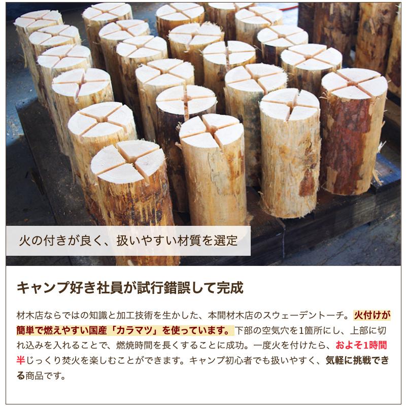スウェーデントーチ 1本入（付属品：薪、着火用木くず）/株式会社本間 