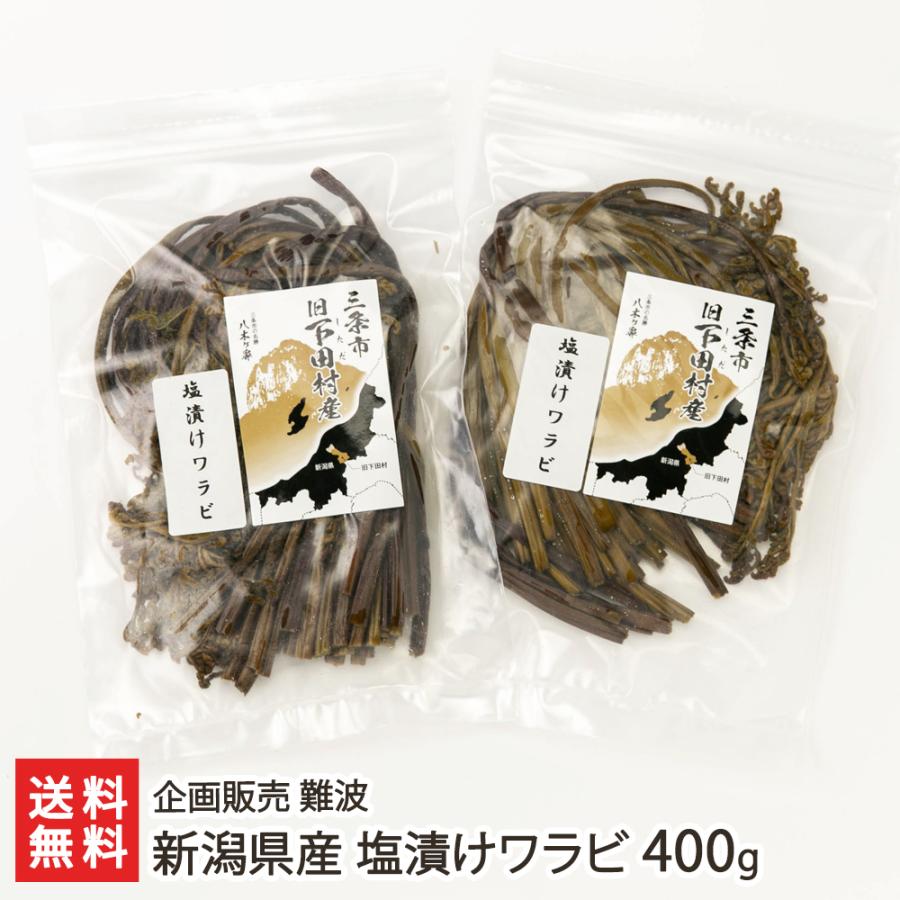新潟県産 塩漬けワラビ 400g（200g×2パック）/企画販売 難波/送料無料