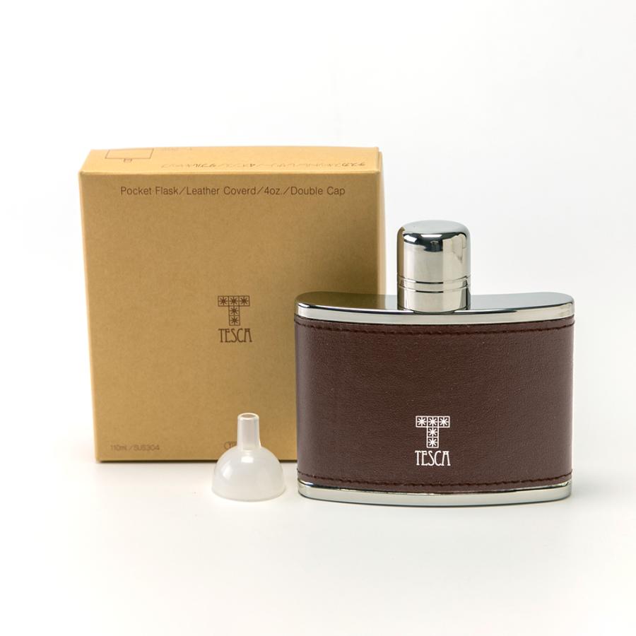 ウイスキーボトル レザー 110ml（化粧箱入・ロート付）※カラーをお選び