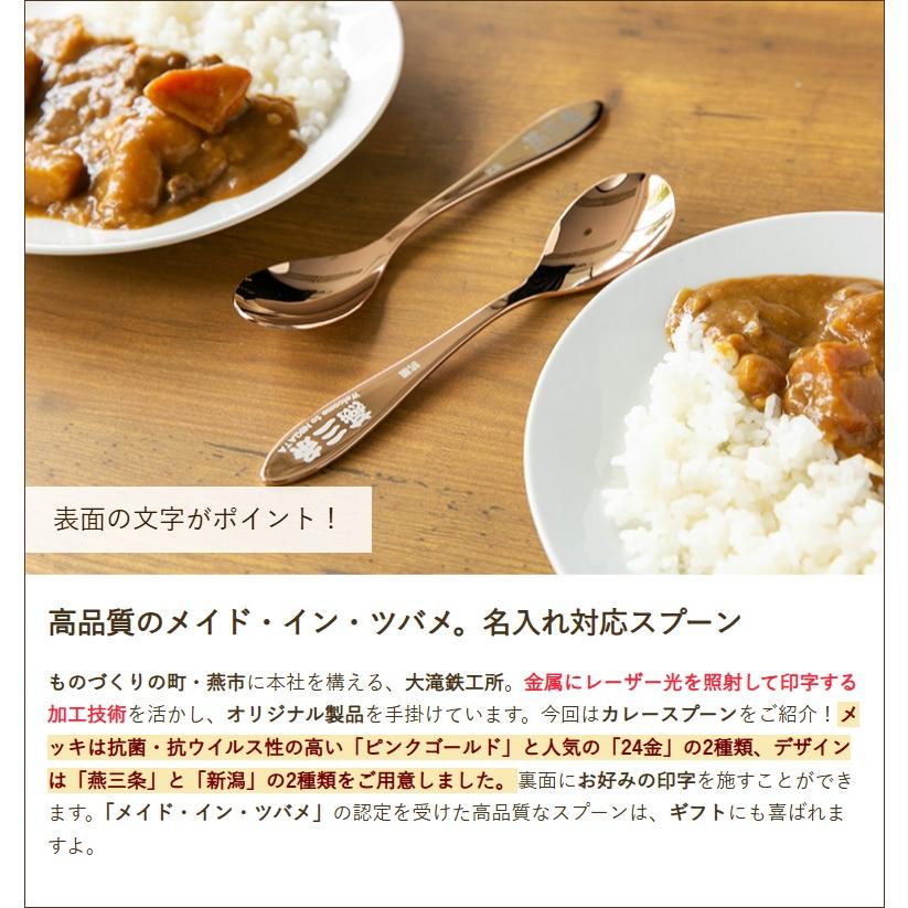 名入れカレースプーン（ピンクゴールドメッキ）燕三条 ペアセット ※2本