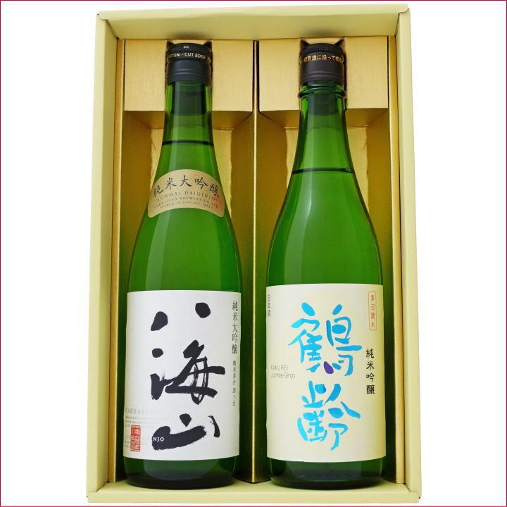 【計2本】日本酒　純米大吟醸　鶴齢　八海山　各1.8L 八海山 日本酒 鶴齢 720ml×2本ギフトセット 純米大吟醸 鶴齢 純米吟醸