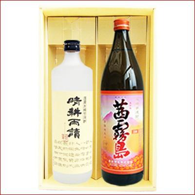 晴耕雨読 茜霧島 ギフトセット720ｍｌ×1本 900ml×1本 晴耕雨読 芋焼酎 25°+ 茜霧島 芋焼酎 25° 送料無料｜niigatameisyuoukoku