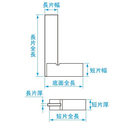 新潟精機 台付直角定規 JIS2級相当品 非焼入 300mm AA-S300 [日本製