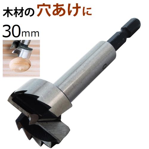 新潟精機 フォスナービット 30mm FB-30 シャンク径6.35mm 六角 [木工用