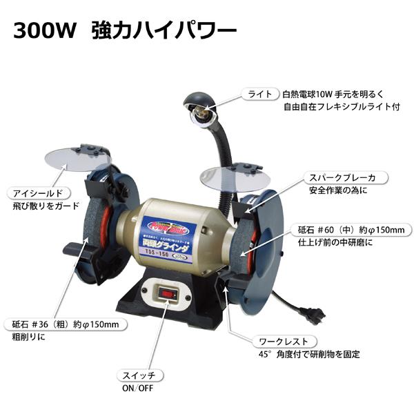 パオック 両頭グラインダー TDS-150 300W 砥石2個付 パオック 両頭グラインダー TDS-150 300W 砥石2個付