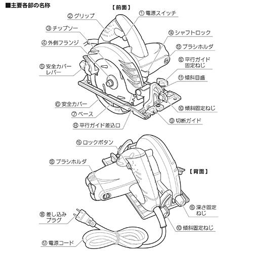 パオック 木工用電気丸のこ CS-147PA 切込深さ0〜47mm パオック 木工用電気丸のこ CS-147PA 切込深さ0〜47mm