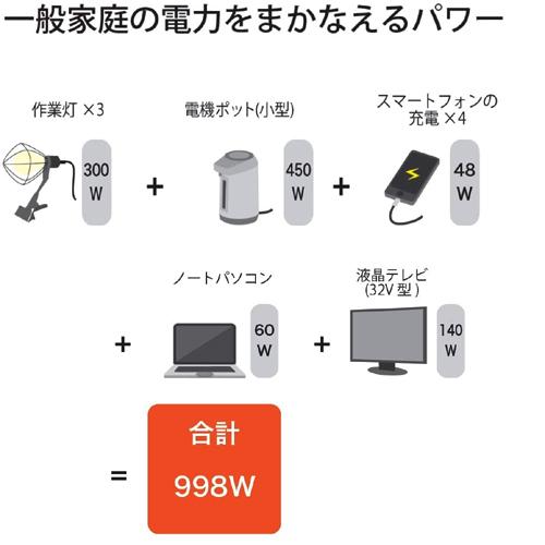 パオック（PAOCK） カセットガス式 インバーター発電機GHT-1000 定格