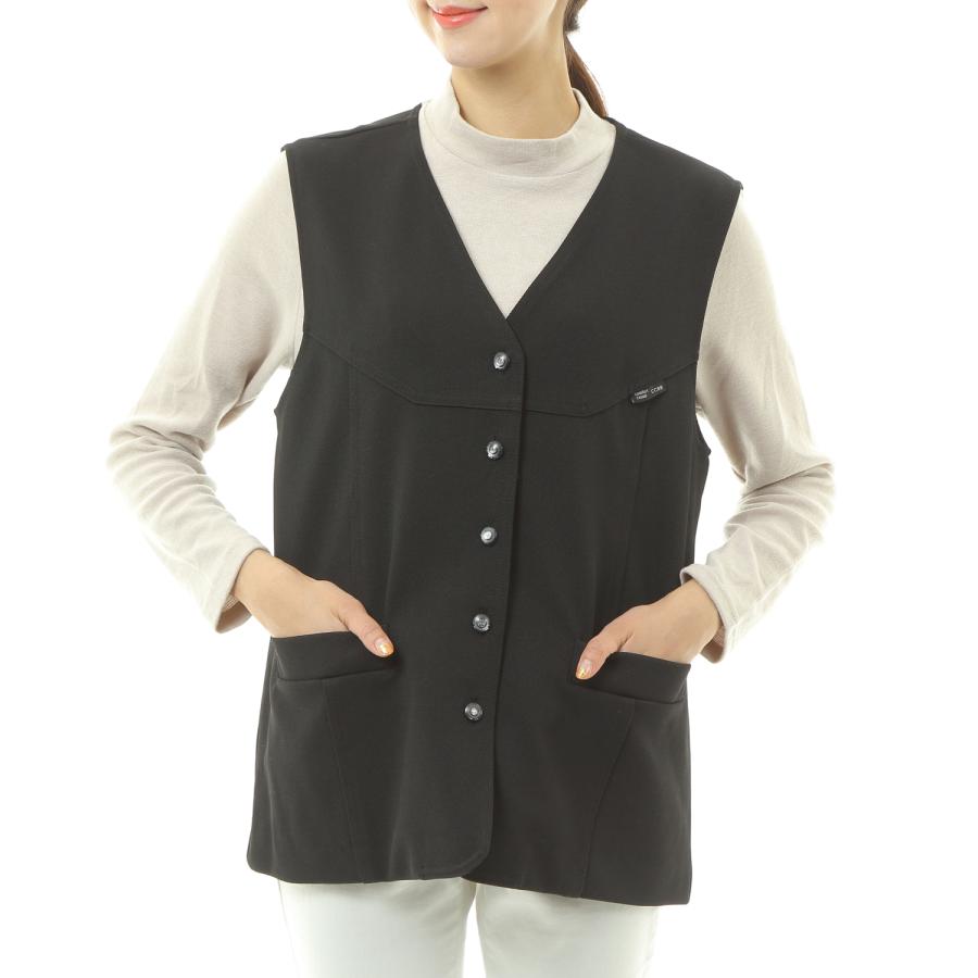 ベスト レディース 無地 シンプルベスト 前開き 裏付き Vネック ミセス シニア 黒 茶 M L 510 ブティック ニイミ 通販 Yahoo ショッピング