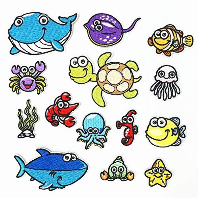 Xunhui 海動物ワッペン アップリケ いか たこ かに ヒトデ クジラ 亀 魚 海シリーズ ワッペン 14枚セット Niinapharm 通販 Yahoo ショッピング