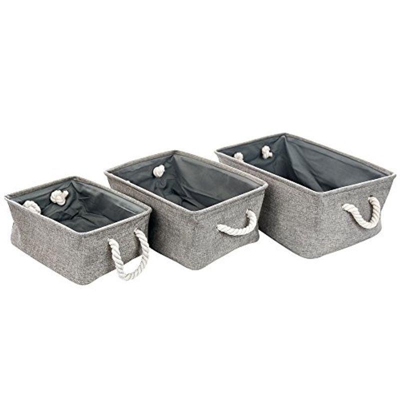 FiveSeasonStuff収納ボックス 洗濯ボックス 小物整理 軽い 折り畳み麻布製 灰色 その他かご、荷台