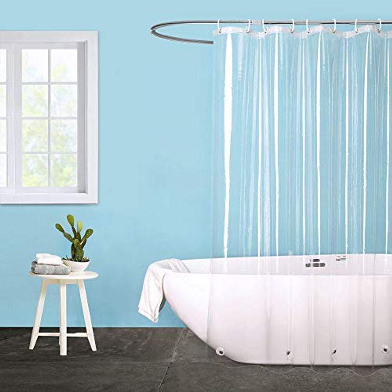 EurCross シャワーカーテン 今季ブランド い出のひと時に、とびきりのおしゃれを！ 透明 ビニールカーテン 防カビ 防水 間仕切り 150cm丈 浴室カーテン ユニットバス 風呂カーテン