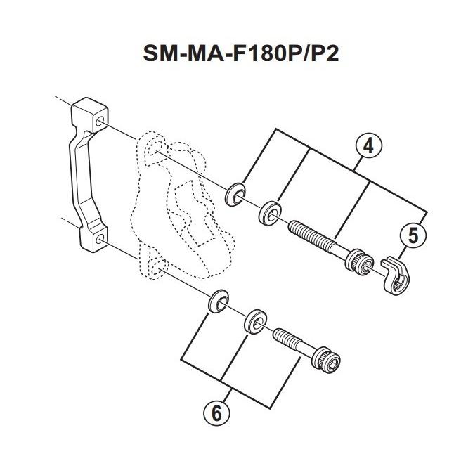 【即納】シマノ(SHIMANO) SMMAF180P/P2 POST ポストマウント 180mm ローター対応 ディスクブレーキ マウント