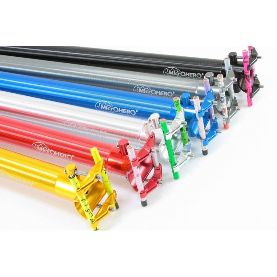 即納】MicrOHERO 超軽量 シートポスト330g Φ33.9/600mm BK