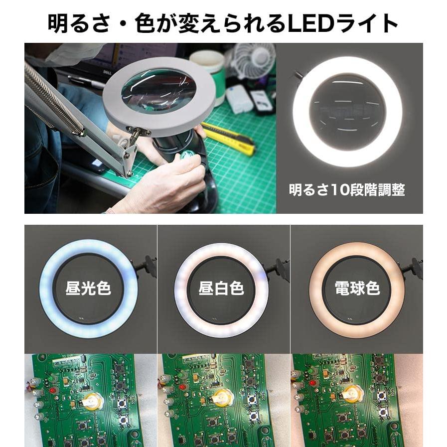 THANKO USBで使えるLEDライト付ロングスタンドルーペ C-LRS21W｜nijiiro-nichiyouhin｜04