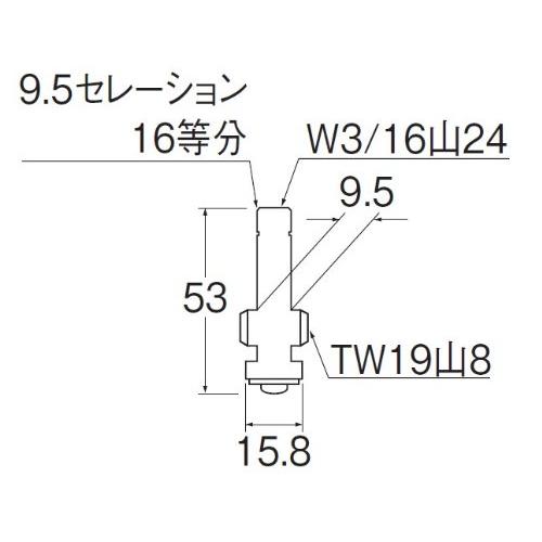 SANEI 水栓補修部品 水栓スピンドル 固定コマ 長さ53mm PU36K-1-13｜nijiiro-nichiyouhin｜03