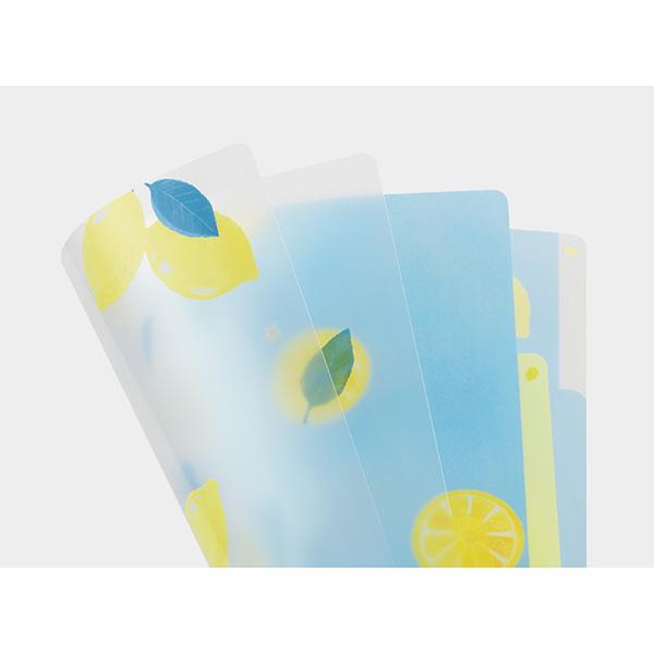 MIDORI（ミドリ） 3ポケットクリアホルダー A4 レモン柄 文房具 文具