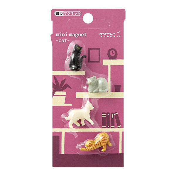 (未使用･未開封品)　ミドリ ミニマグネット ネコ柄 49754006 vf3p617 ミニマグネット ミドリ midori ミニチュアマグネット 4個入 ネコ柄B