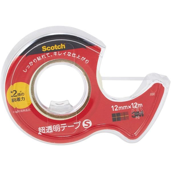 3M スコッチ 超透明テープS 小巻 巻芯径25mm ディスペンサー付き 3M スコッチ 超透明テープS 小巻 巻芯径25mm ディスペンサー付き