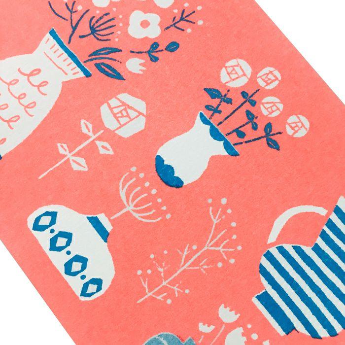 呉竹 古川紙工 レトロ印刷ポストカード 花瓶 文房具 文具 葉書