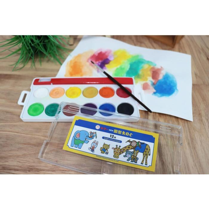 寺西化学 ギター NEW 固形えのぐ 12色セット 文房具 文具 水彩 絵の具